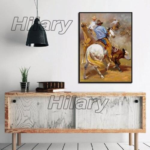 Figure Painting Gentleman Cowboy Hd Print Painting Poster Home Living Room and Bedroom Wall Art Decoration Can Be Customized
