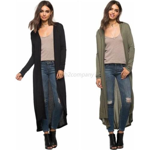 2021 Hot Hoodie Tops Outwear Jacket Coat Women Long Maxi Cardigan Loose Sweater Knitted