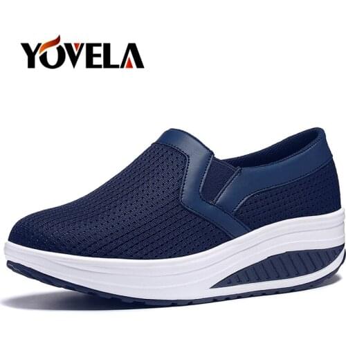 Spring Sneakers Women Flat Platform Shoes Comfortable Breathable Mesh Slip On loafers Woman Thick Soled Ladies Shoes Creepers 43