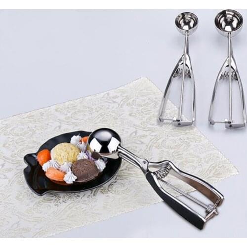 Stainless Steel Ice Cream Spoon DIY Mash Potato Icecream Scoop Round Fruit Baller Maker Kitchen Accessories 3 Sizes for Choice