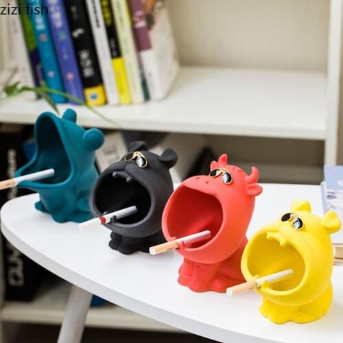 Multi-style Animal Shape Ashtrays Bulldog Frog Shape Ceramic Ashtrays Restaurant Hotel Bar Desktop Ash Tray Gifts for Boyfriend