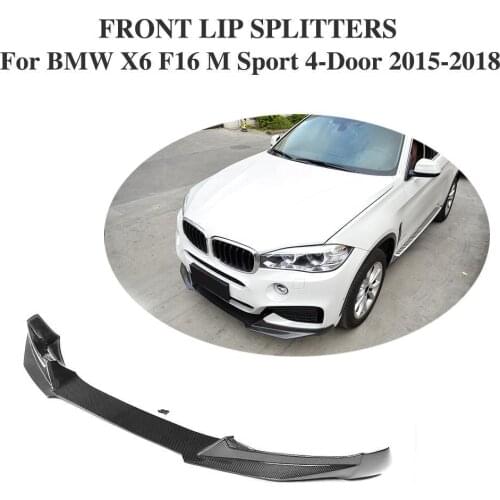Carbon Fiber Front Bumper Chin Protector Spoiler Lip for BMW X6 F16 M Sport M Tech 4-Door 2015 2016 2017 2018 Year
