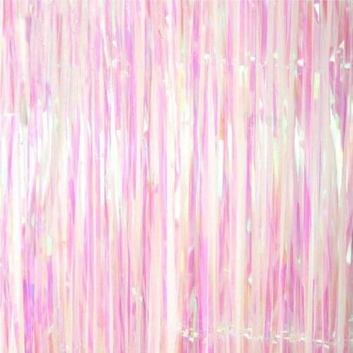 Shimmer Iridescent Foil Fringe Curtain Party Decoration Mermaid Unicorn Backdrop