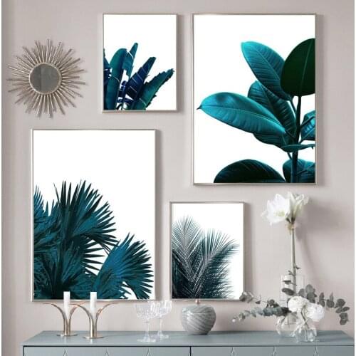 North Europe poster sub green leaf canvas printing tropical plant palm wall art painting decoration painting modern home decorat