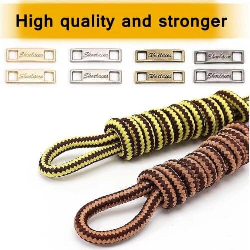 1Pair Striped Double Color Shoelaces Outdoor Sneakers Shoe laces Martin Cotton Tooling Boots Shoelace White Shoes Lace Strings