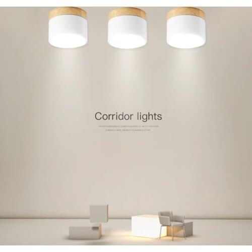 Modern Real Wood Ceiling Lights For Aisle Mounted Corridor Cloakroom Window Indoor Lighting Fixtures Lamp Input AC90-260V