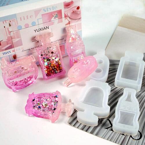 Dessert Ice Cream Shape Shaker Molds Epoxy Resin Craft DIY Mould Summer Drinks Bottle Shaker Pendants Jewelry Making Tools