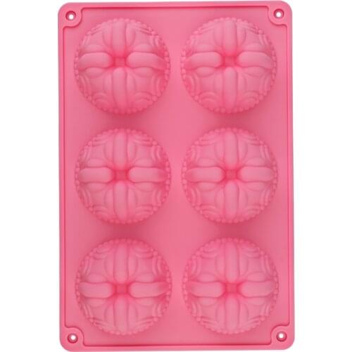 Silicone Cake Molds 6 Cavity Flower Shape Chocolate Baking Molds Decorating Ice Cube Trays for Homemade Cake decoration