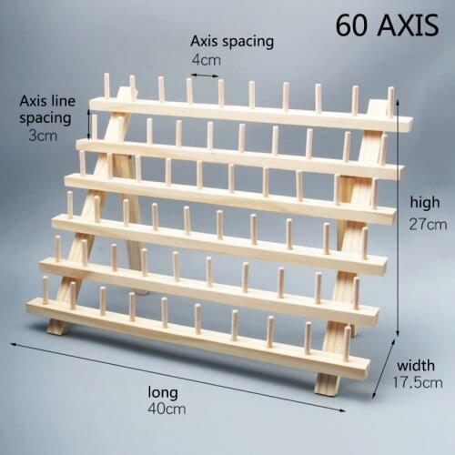 60 Spool Sewing Thread Rack Strong Vertical Thread Rack Sewing Thread Storage Rack Wooden Embroidery Thread Organizer LH