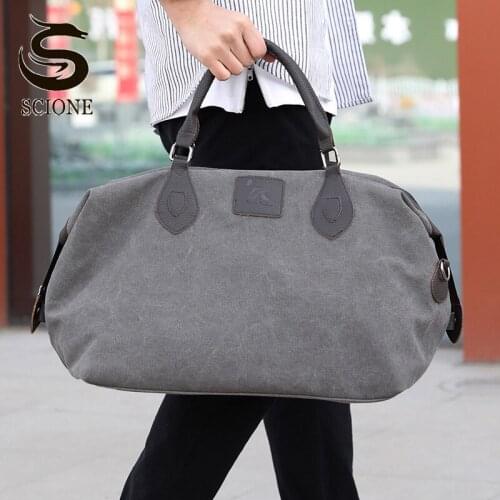 Vintage Large Canvas Travel Handbag Men Weekend Holiday Luggage Bag Women Travelling Tote Bags Overnight Carry On Duffle XA107M