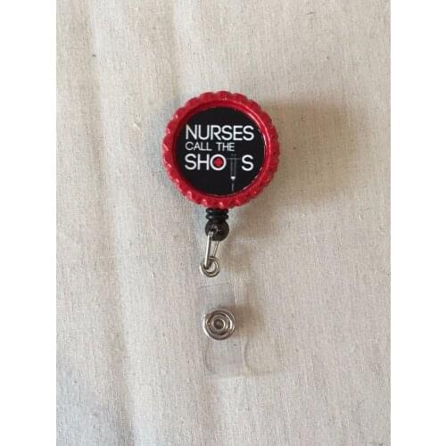 Nurses call the shot retractable id badge reel 10pcs/lot
