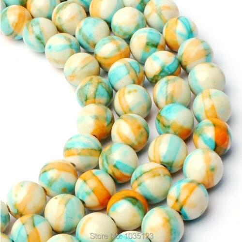 High Quality 8mm Pretty Round Shape Mixed Color Stone DIY Loose Beads Strand 15" DIY Creative Jewellery Making w3339