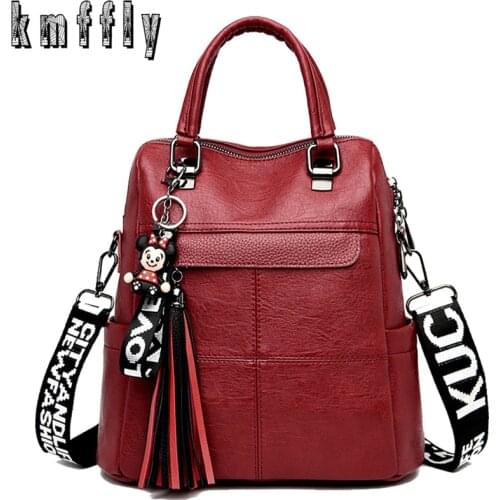 High Quality Leather Women Backpack Large Capacity Travel Backpack Fashion School Bags for Teenagers Girls Shoulder Bags Mochila