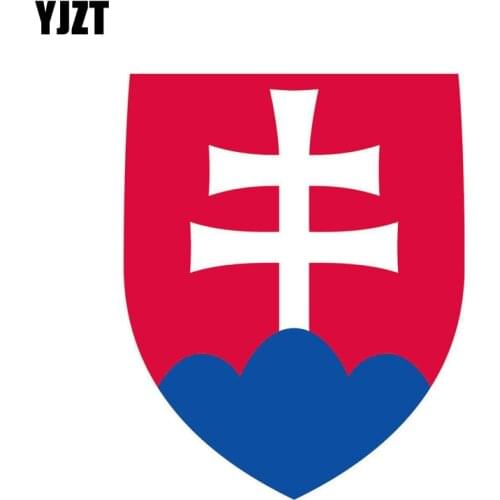 YJZT 10.5CM*13.2CM Creative Reflactive Shield Slovakia Flag Car Sticker Motorcycle Decal 6-0335