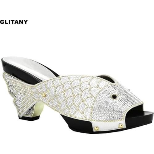 New Arrival Italian Women Sandals Shoe for Party African Wedding Low Heels Slip on Women Pumps High Quality Wedding Shoes Party