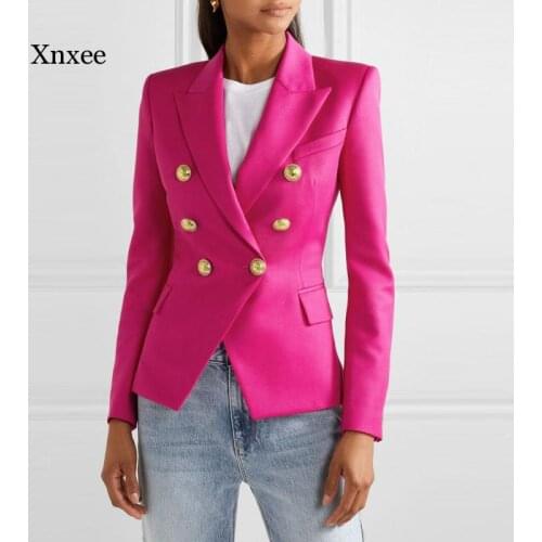 Women Solid Blazers Femme Slim Fashion Double Breasted Women Suit Jacket Female Ladies Long Sleeve Elegant Feminine Clothing