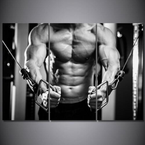 Gym Fitness Muscle Man Motivation Canvas Painting Modern Home Decoration Living Room Canvas Print Painting Wall Decor Picture