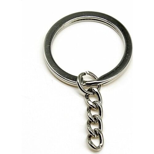 10pcs 2 Colors 28mm Key Ring Keychain Split Ring With Chain DIY Key Rings Key Chains Jewelry Findings & Components