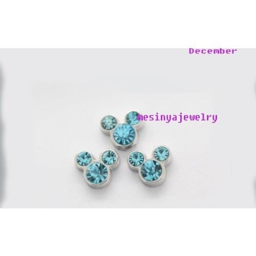 10pcs mouse hat born month December floating charms for glass locket Min amount $15 per order mixed items, FC-507