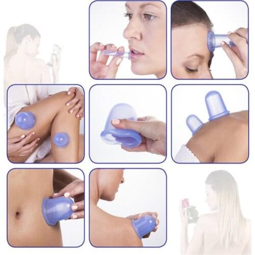4Pcs ventosa celulitis banks vacuum massage face silicone banks for ventouse vacuum jar facial massage cupping suction cup