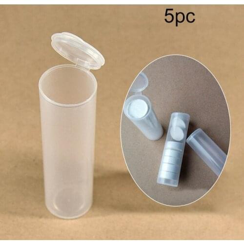 5PCS/lot Cylindrical Plastic Storage Boxes Round Translucent Five-corner Coin Box DIY Supplies