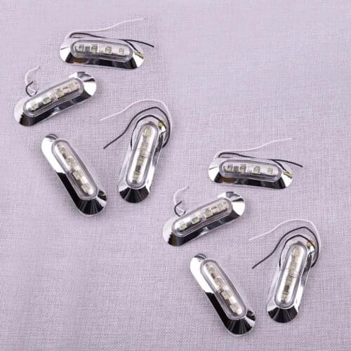 8pcs/Set Universal White 4 LED Clearance Side Marker Light Lamp 1.2W 24V Fit for Truck Trailer Van Caravan Lorries Waterproof