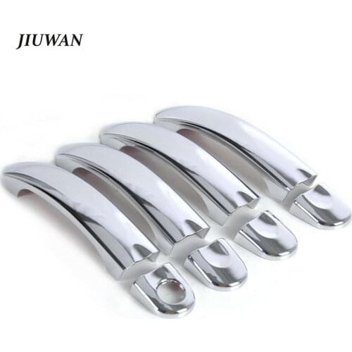 8 Pcs Silver Car Door Handle Cover Trim ABS Chrome Decoration Cap Auto Accessories For Volkswagen Jetta MK5 Golf GTI 2006-2010