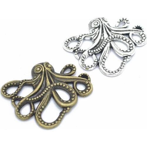 15pcs 43x35mm Retro Style Metal Alloy Octopus DIY Handmade Accessories For Jewelry Making