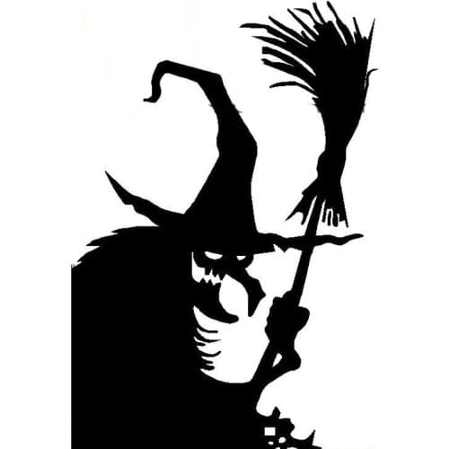 Car Stickers Funny Evil Witch Car Decoration Accessories Stickers Creative Waterproof Cover Scratch Black/white, 16cm*11cm