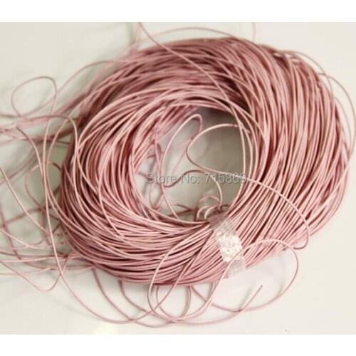 Free shipping 1mm 100 Meters Pink Round Real Leather Cord For DIY Bracelet and Necklace
