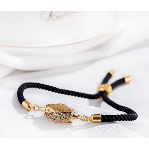 Love Pendant Bracelet for Women Men Bohemian Hoho Gold Long Chain Bracelet Cuple Pop Art Punk Hip Hop Fashion Jewelry