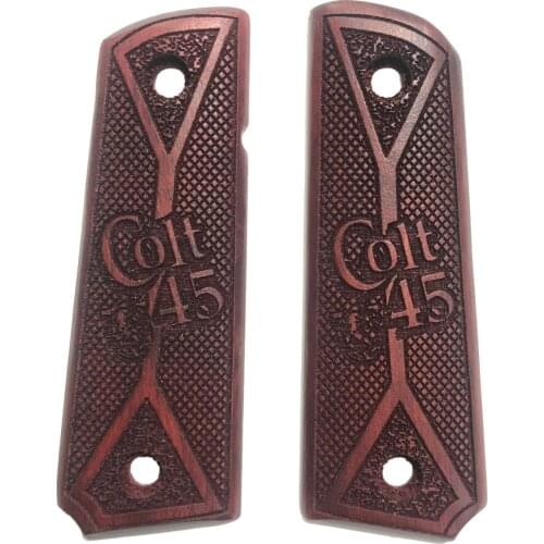 Colt 1911 Compatible Special Series Laser Cut Red Wooden Grip Mod22