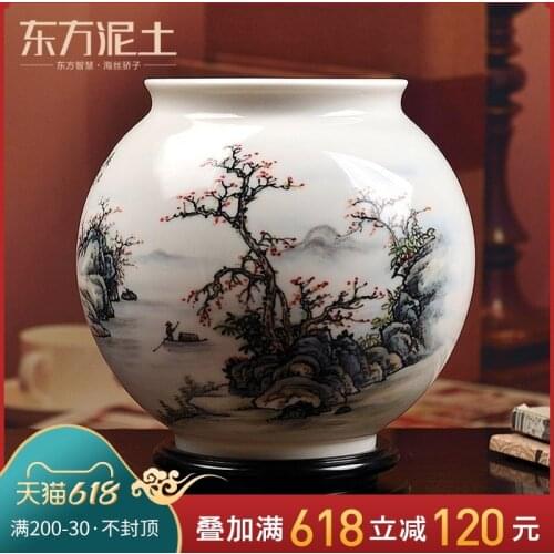 Colorful landscape ceramic hand painted Vase ornament Chinese style home living room decoration new home moving gift