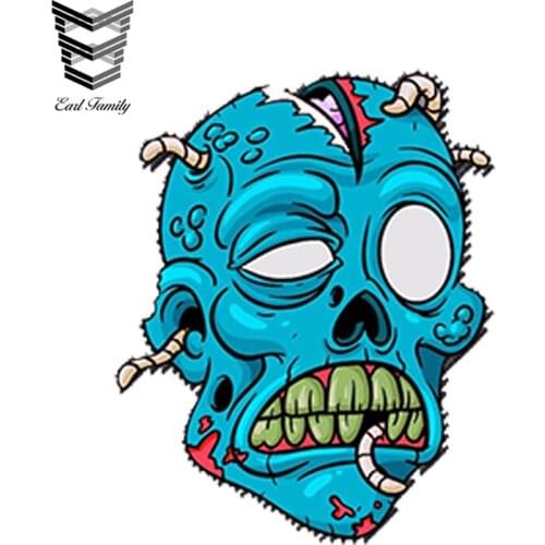 EARLFAMILY 13cm x 10cm Cool Evil Zombie Head Dead Vinyl Stickers Auto Moto Car Truck Tuning Waterproof Car Styling Accessories