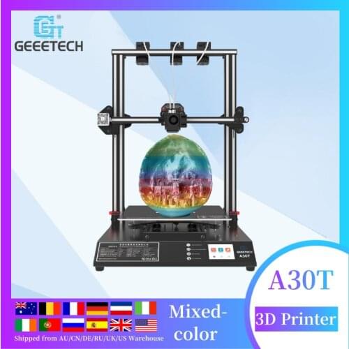 Geeetech 3-in-1-Out Auto Leveling Mix Color 3D Printer A30T 3d printer large Dual Z xais Break-Resuming Capability 3d printing