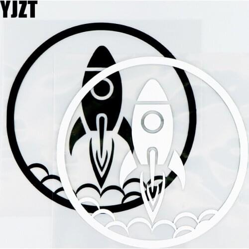 YJZT 14X14CM Interesting Car Sticker Rocket Launching Car Window Decor Vinyl Decal Black / Silver 10A-0385