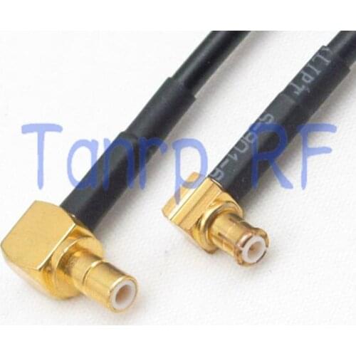 50CM Pigtail coaxial jumper RG174 extension cord cable 20in MCX male plug to SMB male both right angle RF connector adapter
