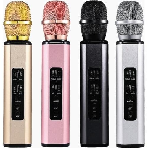 Condenser Microphone,Multi Functional Bluetooth Microphone 4.1 Speaker Portable Microphone for Android Phone