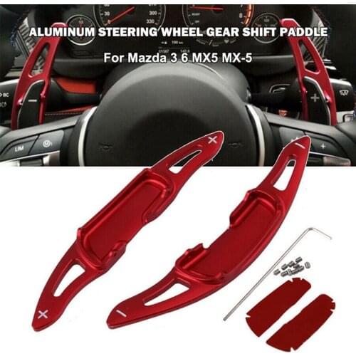Red Steering Wheel Shift Paddle Shifter Extension for Mazda 3 6 MX-5 CX-4 CX-5 Axela Atenza 2014-2019