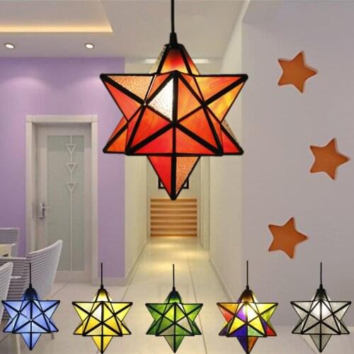 Tiffany European Retro Creative Stars Bar Corridor Stair Aisle Restaurant Bar Pendant lamps E27