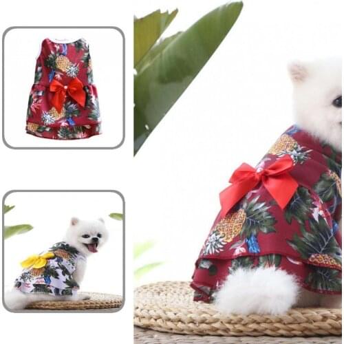 Lightweight Beautiful Dogs Cats Sleeveless Dress Breathable Pet Clothes Pineapple Pattern Pet Supplies