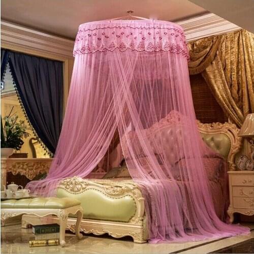 Summer lover ceiling Mosquito net Hanging Round Lace Canopy Bed Netting Comfy Student Dome Mosquito Net Crib Twin Full Queen Bed