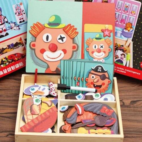 New Boy Girl Magnetic Drawing Board Puzzle Childrens Educational Jigsaw Toys Baby Magnetic Puzzle Drawing Board Toy Gift