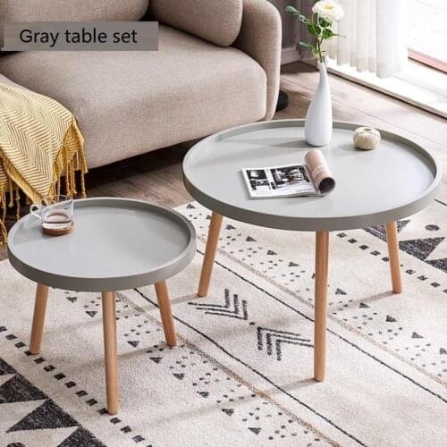 U-BEST Nordic small tea table simple modern solid wood mini corner round table living room sofa side table