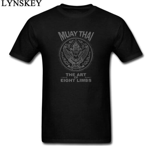 Fashion Mens Garuda Muay Thai T-shirt Guys Short Sleeve Pure Cotton Cool Black Gift 3XL Design Tee Shirts