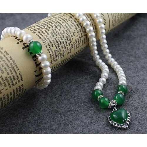 Fashion Classical Real Freshwater Pearl Jewelry Set, Necklace Bracelet Earrings Jewellery Set Accessory for Charm Women