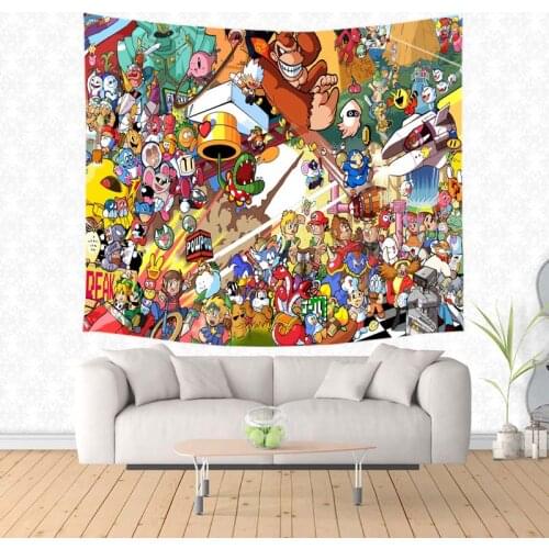 Super Smash Bros Printed Wall Hanging Tapestry Home Decor Beach Towel Throw Rug Picnic Blanket Yoga Mat Custom Bedspread
