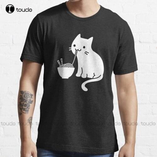 New Cute Cat Eating Ramen T-Shirt Vintage Shirt S-5Xl Cotton Tee Shirt t shirts for women Unisex
