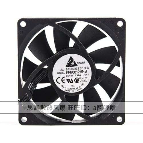 Genuine EFB0812HHB 801512V 0.40A 8cm silent CPU power supply chassis cooling fan