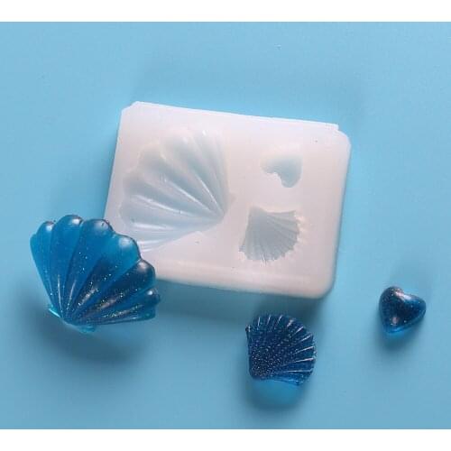 Shell Heart Silicone Mold Resin Craft DIY Mould Tools for Jewelry Pendant Charm Necklace Making Decorating
